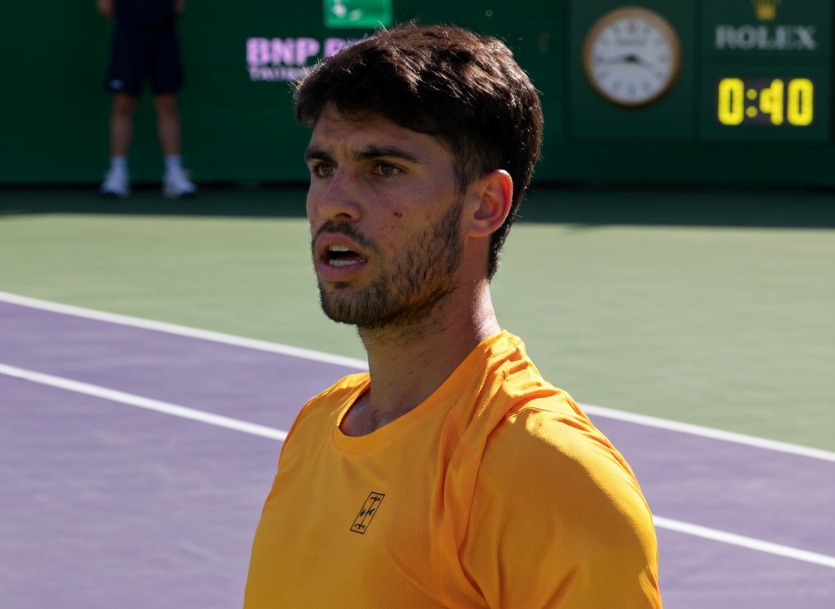 Alcaraz en medio de un partido